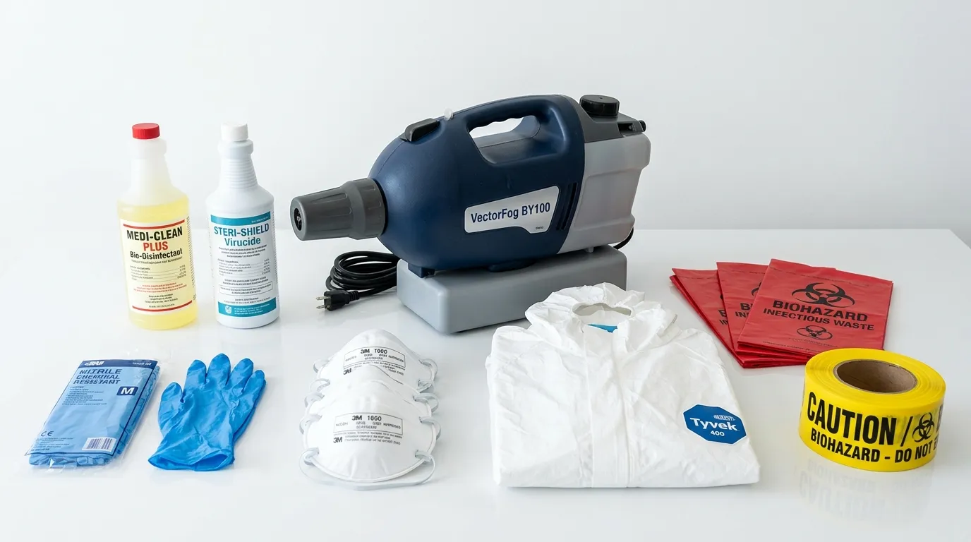 Professional biohazard remediation crew working in McGregor